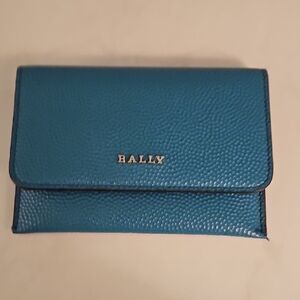 Bally  Teal Blue Leather Wallet